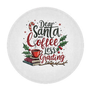 Racoon Wearing Santa Hat and Christmas Cutting Board