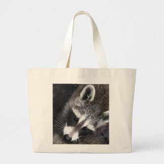 Racoon  whimsy large tote bag