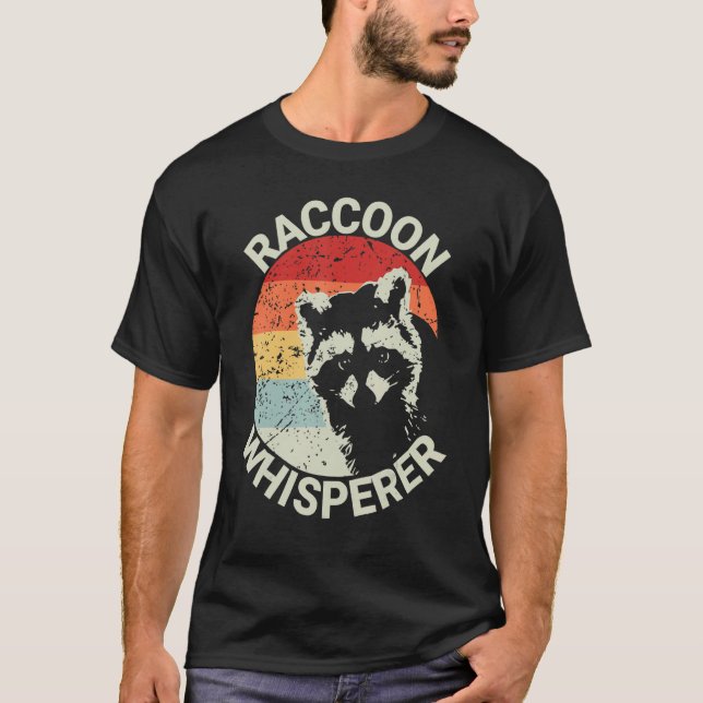 Racoon Whisperer Vintage Racoon Feeder Raccoons T-Shirt (Front)