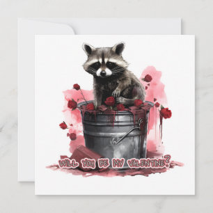 Racoon Will you be my Valentine?