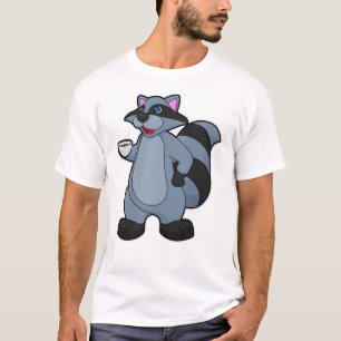 Racoon with Cup of Coffee T-Shirt