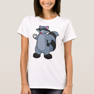 Racoon with Cup of Coffee T-Shirt