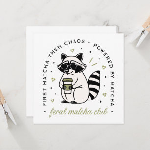 Racoon with matcha club funny kawaii aesthetic