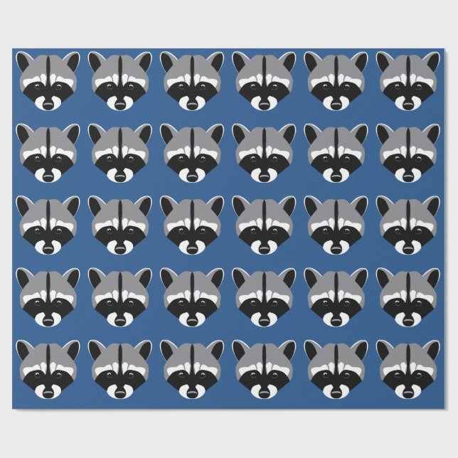 Racoon with Sad Eyes Wrapping Paper (Flat)