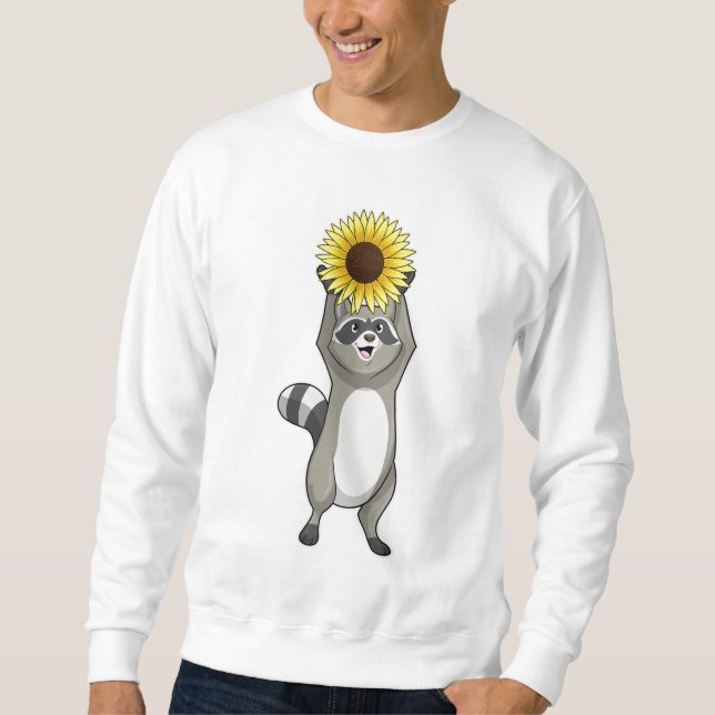 Racoon with Sunflower Sweatshirt (Front)