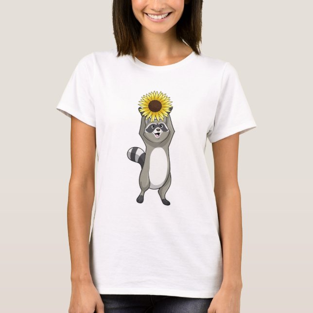 Racoon with Sunflower T-Shirt (Front)