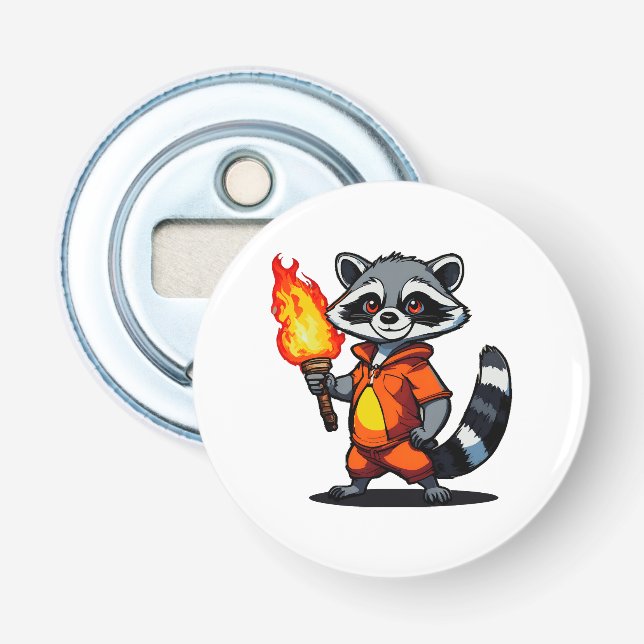 Racoon with Torch Bottle Opener (Front)