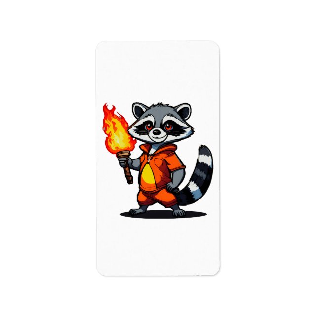 Racoon with Torch Label (Front)
