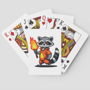 Racoon with Torch Playing Cards