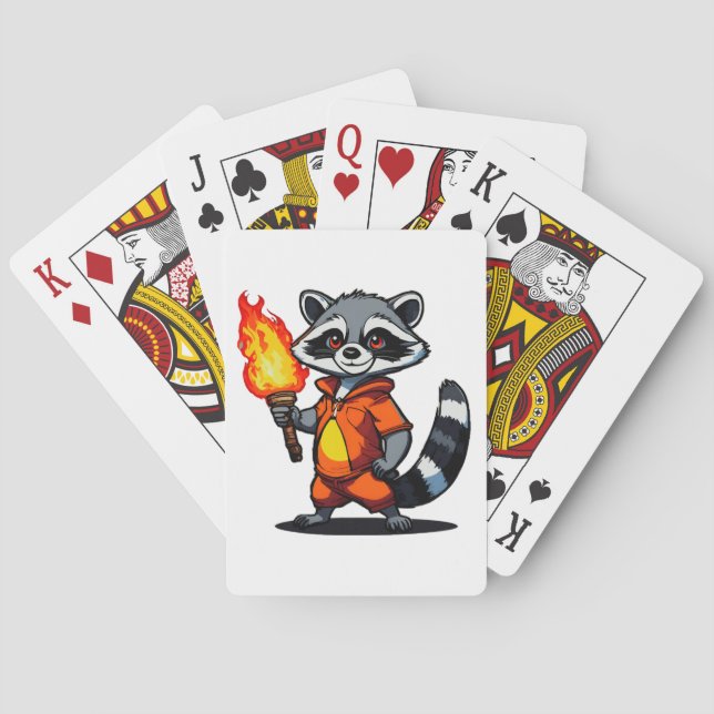 Racoon with Torch Playing Cards (Back)