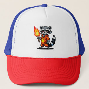 Racoon with Torch Trucker Hat