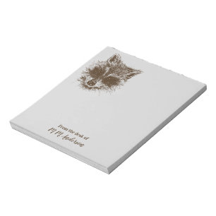 Racoon Woodland Creature Drawing Personalised Notepad