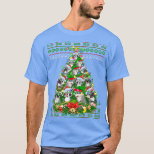 Racoon Xmas Lighting Tree Santa Racoon Ugly Chri T-Shirt
