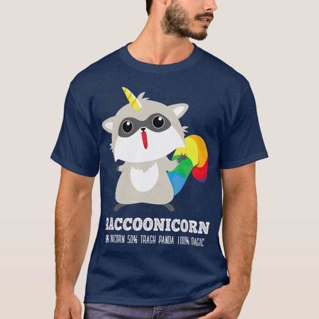 Racoonicorn  Funny Trash Panda Racoon Unicorn T-Shirt (Front)