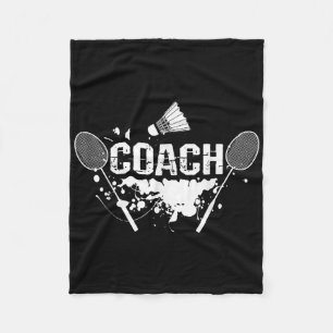 Racquet Smash Shuttle Coach Badminton Fleece Blanket