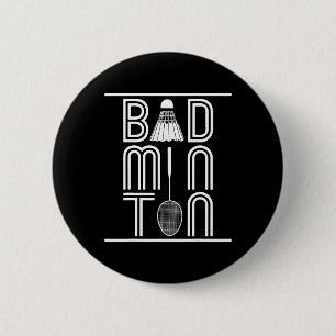 Racquet Smash Shuttle Player Badminton  6 Cm Round Badge