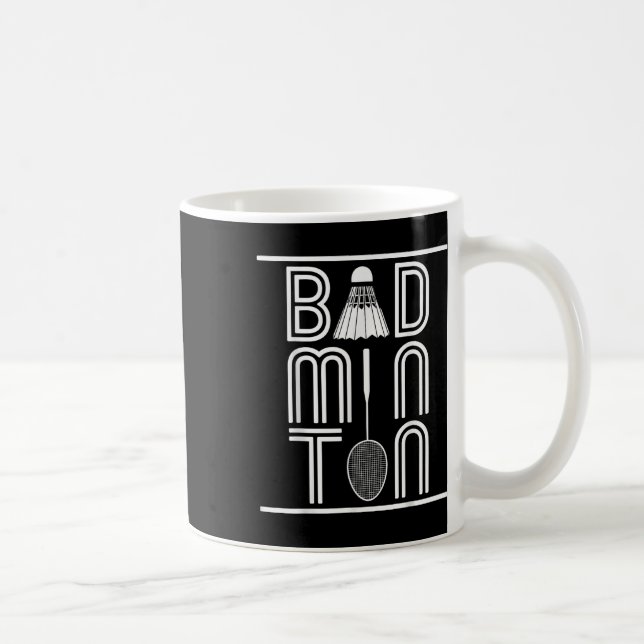 Racquet Smash Shuttle Player Badminton  Coffee Mug (Right)