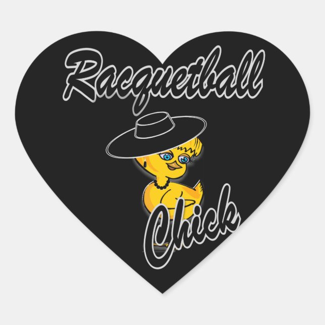 Racquetball Chick #4 Heart Sticker (Front)