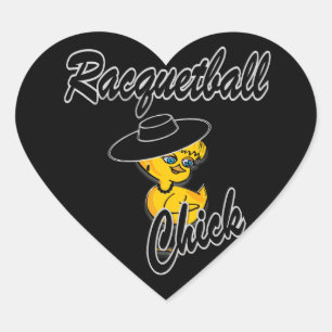 Racquetball Chick #4 Heart Sticker