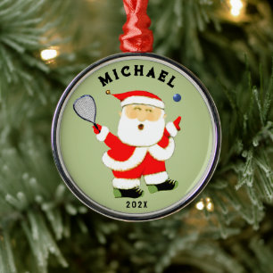 Racquetball Christmas Collectable Metal Tree Decoration