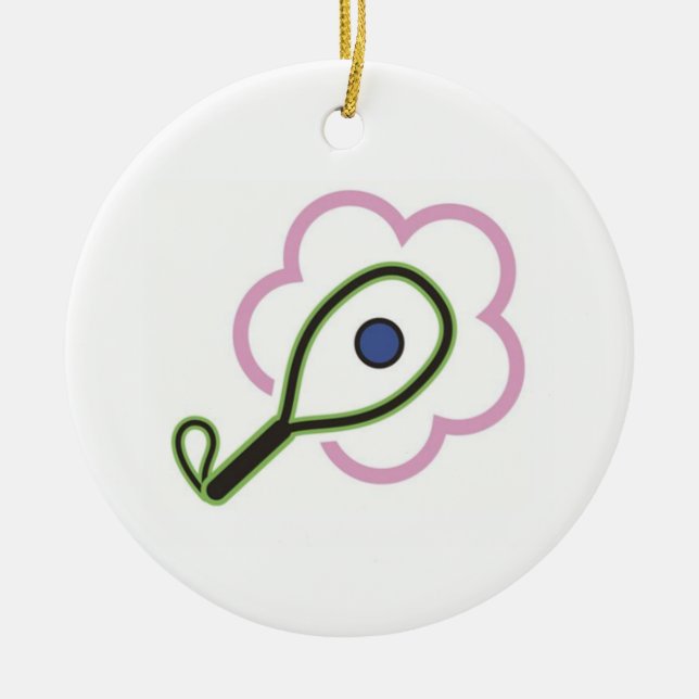 Racquetball Girl Ceramic Tree Decoration (Front)