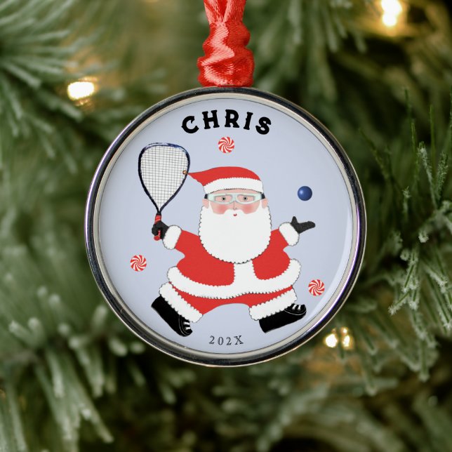 Racquetball Holiday Keepsake Gift Metal Tree Decoration (Tree)