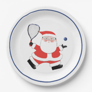 racquetball holiday party paper plate