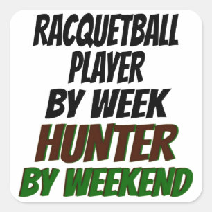 Racquetball Player Hunter Square Sticker