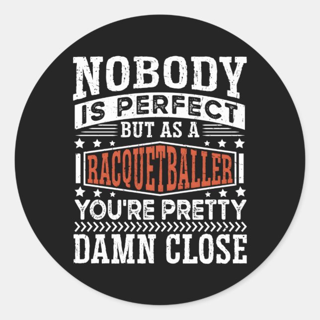 Racquetball Player Racquetball Classic Round Sticker (Front)