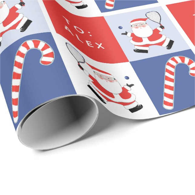 Racquetball Sports Christmas Holiday Wrapping Paper (Roll Corner)