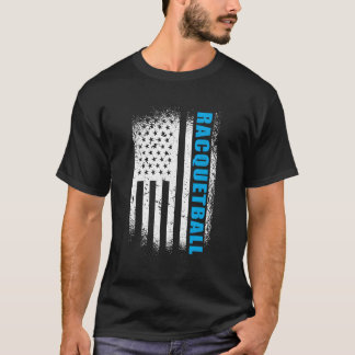 Racquetball Usa 4Th Of July American Flag T-Shirt