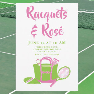  Racquets & Rosé Tennis Party / Preppy Cocktail Invitation