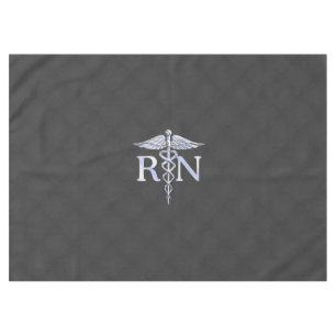 Racy Registered Nurse RN Silver Caduceus Snakes Tablecloth