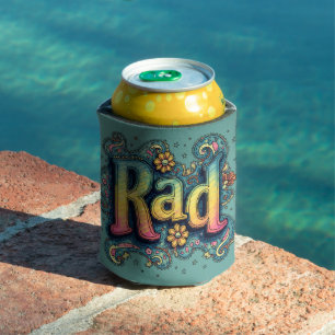 Rad 70s Groovy Psychedelic Aesthetic Can Cooler