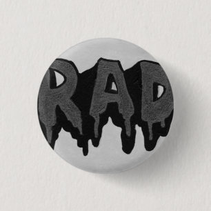 'Rad' Black and White Grunge Badge