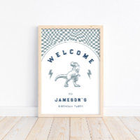 Rad Boys Dinosaur Blue Birthday Welcome