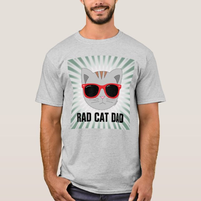 RAD CAT DAD Sunglasses Cat T-Shirt (Front)