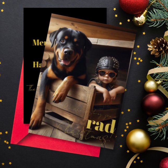 Rad Christmas Custom Dog & Biker Girl Photo (Creator Uploaded)