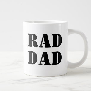 Rad Dad black white modern typography cool Large Coffee Mug