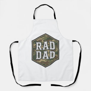 Rad Dad Camo Hexagon Vintage Engraving Design_1 Apron