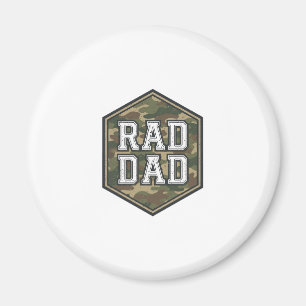 Rad Dad Camo Hexagon Vintage Engraving Design_1 Magnet