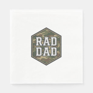 Rad Dad Camo Hexagon Vintage Engraving Design_1 Napkin