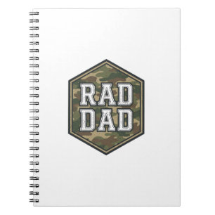 Rad Dad Camo Hexagon Vintage Engraving Design_1 Notebook