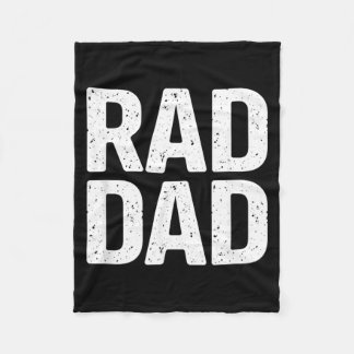Rad Dad Clic Distressed Minimalist Fathers Day Fleece Blanket