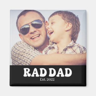 Rad Dad Est. Retro Photo Magnet
