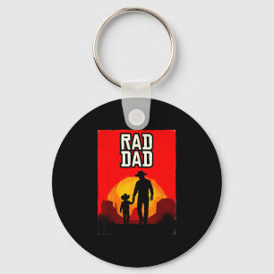 Rad dad father and son western sunset  key ring