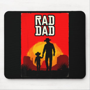 Rad dad father and son western sunset  mouse pad