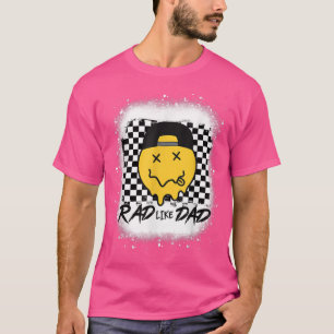 Rad Dad Funny Chequered Father's Day Smile Face Bl T-Shirt