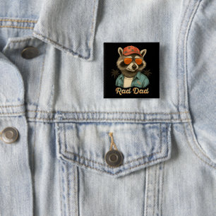 Rad Dad Funny Happy Father's Day Vintage 15 Cm Square Badge