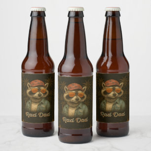 Rad Dad Funny Happy Father's Day Vintage Beer Bottle Label